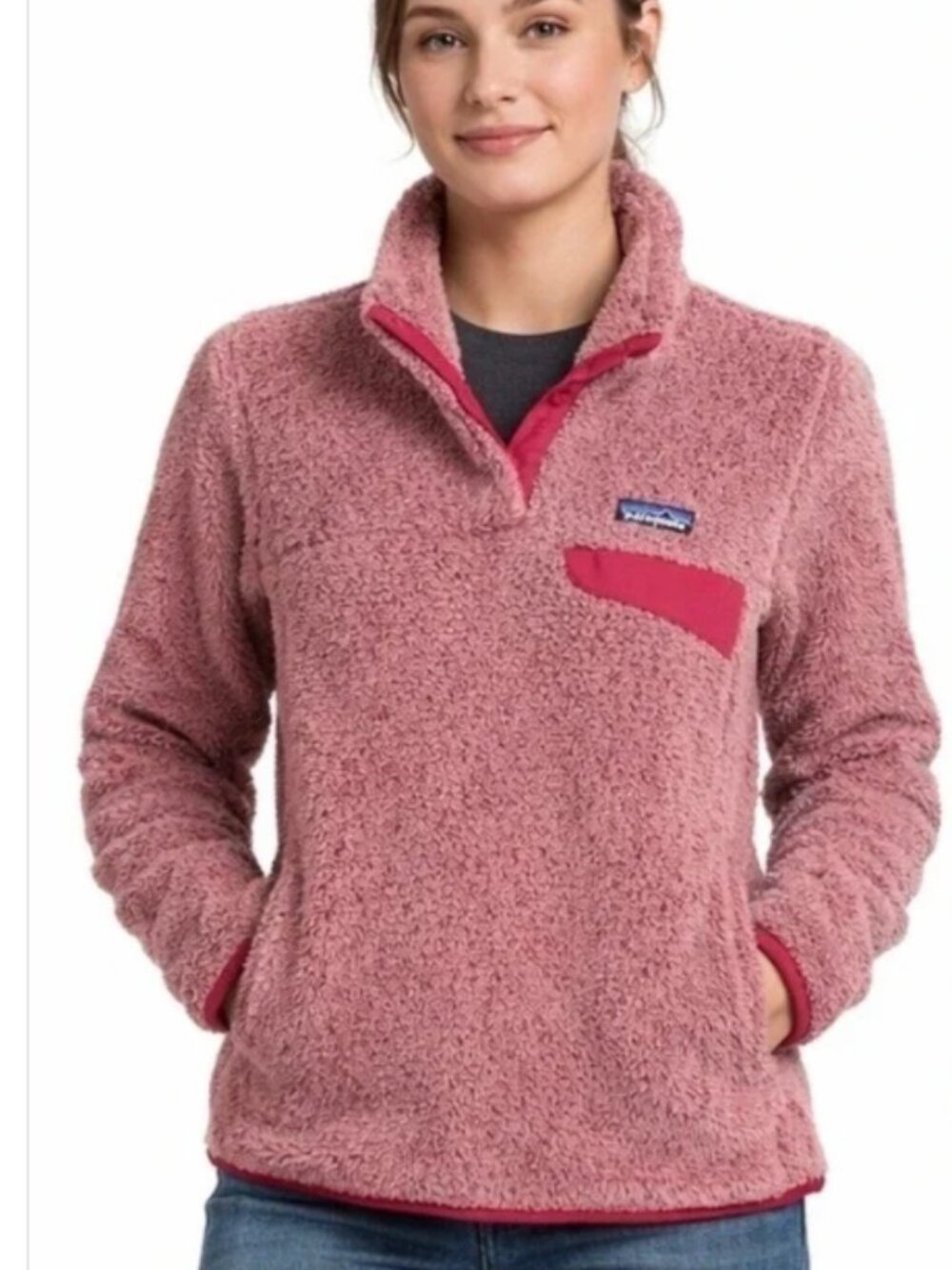Patagonia Re-Tool Snap-T Limited Edition Cupcake Pink Magenta Fleece Women's M
